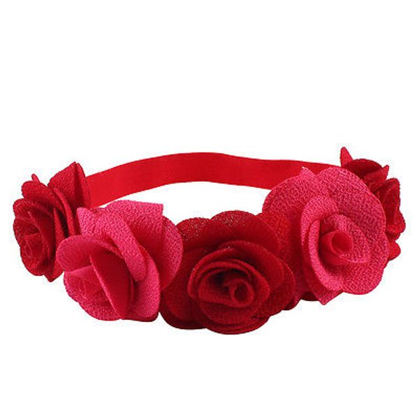 

beautiful headband elastic hair band for baby girls kid hair accessories in party beach children wreaths solid flower rhinestone