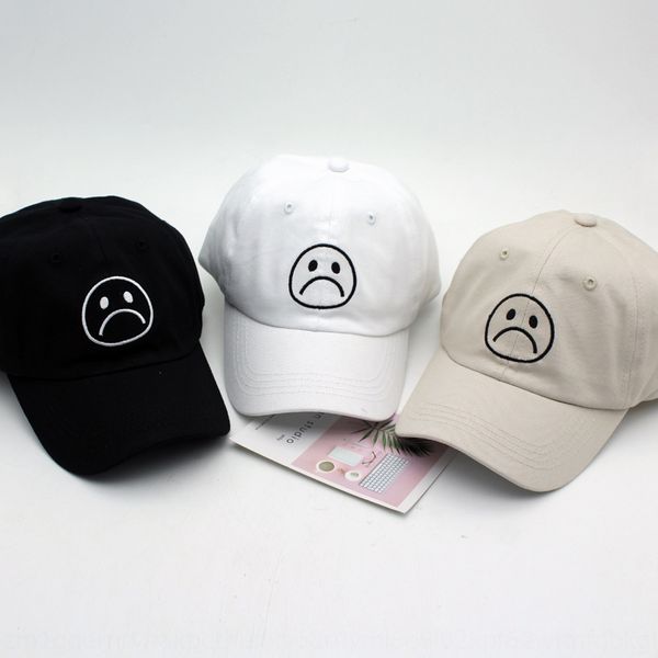 

female korean style all-match crying face embroidery baseball baseball cap sun hat sun hat sad boys letter sunshade cap male, Blue;gray