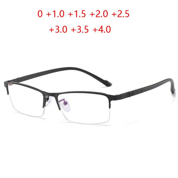 

anti-blue light half frame farsighted glasses women men resin lens square hyperopia eyeglasses 0 +1.0 +1.5 +2.0 +2.5 to +4.0, White;black