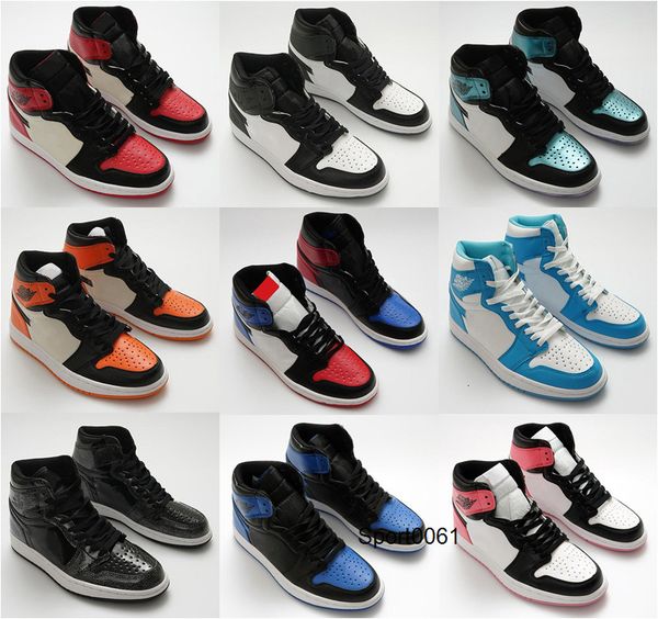 

mens 1 high og kids retro basketball shoes 1s nrg igloo banned chameleon shadow white black toe elephant print chicago royal track red