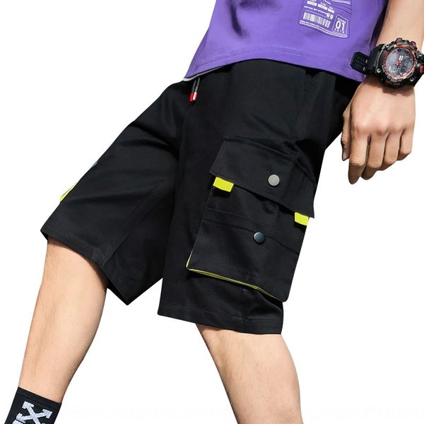 

2020 лето новый хлопчатобумажный комбинезон шорты nine комбинезоны вскользь модный вскользь корейский стиль обрезанные брюки мужские свободн