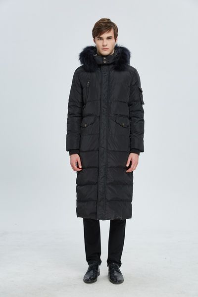 

long down coat winter jacket mens long down parkas hooded real fur collar windbreaker thick warm snow jackets 2020 black large size