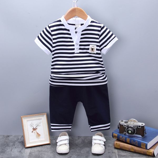 

hc5jm small gnocchi 0-1-2-3 to 4 years old 2020 new arrivals baby short sleeved t-shirt striped two-piece set fashionable t-shirt t-s
