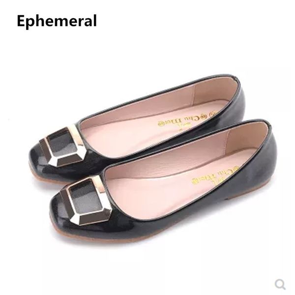 

female brand driving shoes square toe sequined flats patent leather slip-ons pink black ephemeral tpr sole larger size 48 47 34