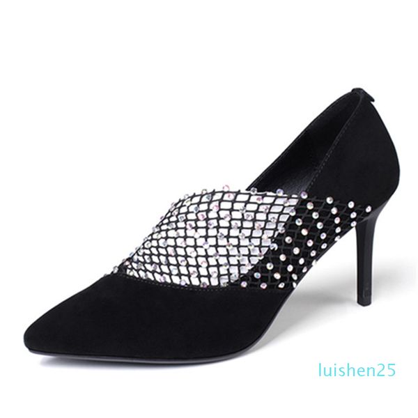 

morazora 2020 new arrival high heels shoes stiletto heels pointed toe ladies party shoes fashion rhinestone women pumps l25, Black