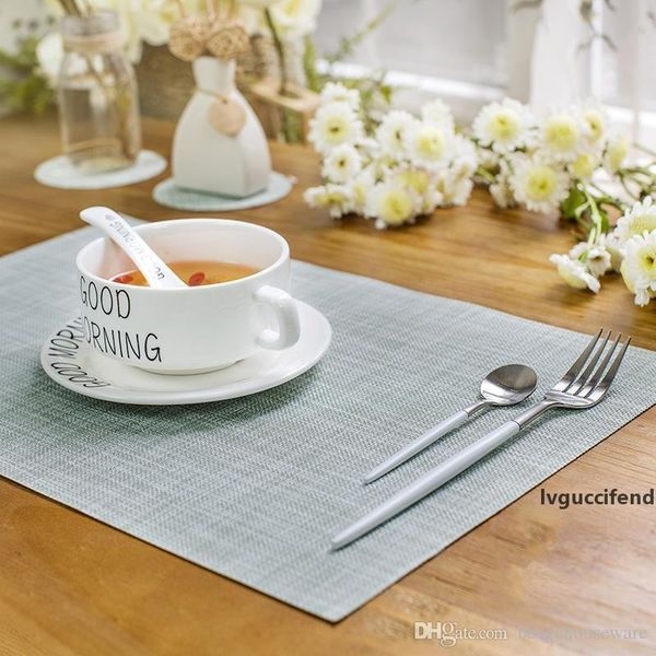 

linen thick insulation placemat wholesale 6 colors woven western food mat european style 45*30cm pvc placemat l spinning bh0411 tqq