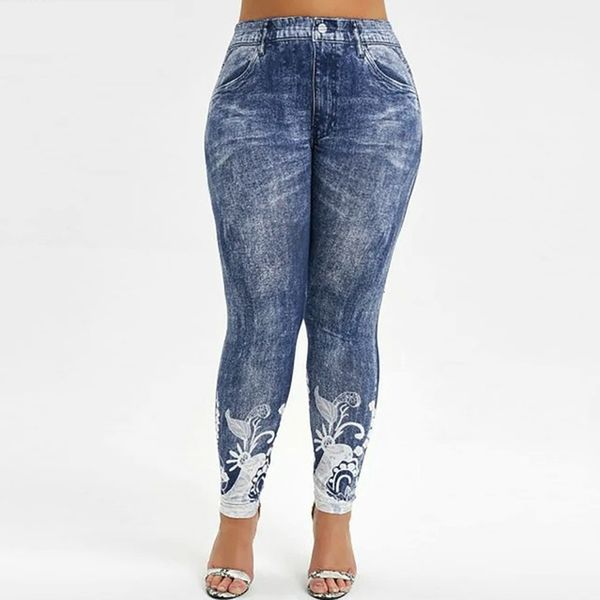 

solid fashion 2020 new women printed imitation feet pants bottom jeans fashion elastic high waist leggings sell p30, Black