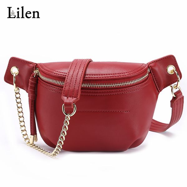 

lilen new design shoulder messenger bag women fashion simple chain bags quality pu leather casual chest bag
