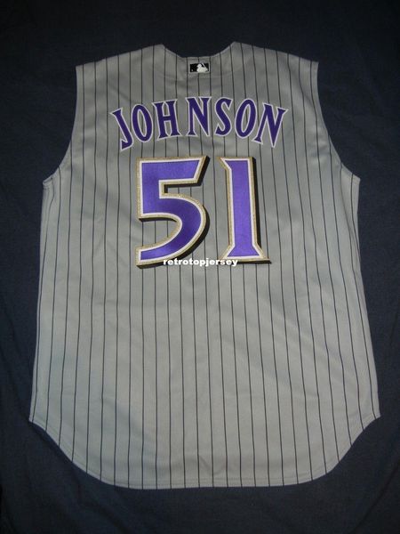 

retro randy johnson #51 rawlings arizona diamon jersey 48 xl nwt schilling mens stitched baseball jerseys, Gray