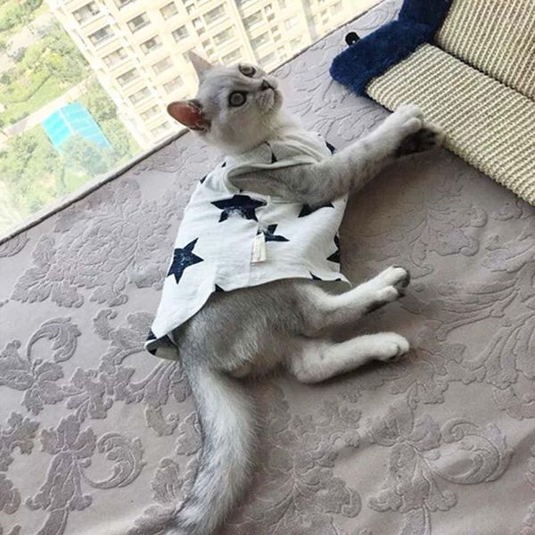 

cute cat clothes spring summer pet clothing for fashion jacket printed vest costume funny apparel