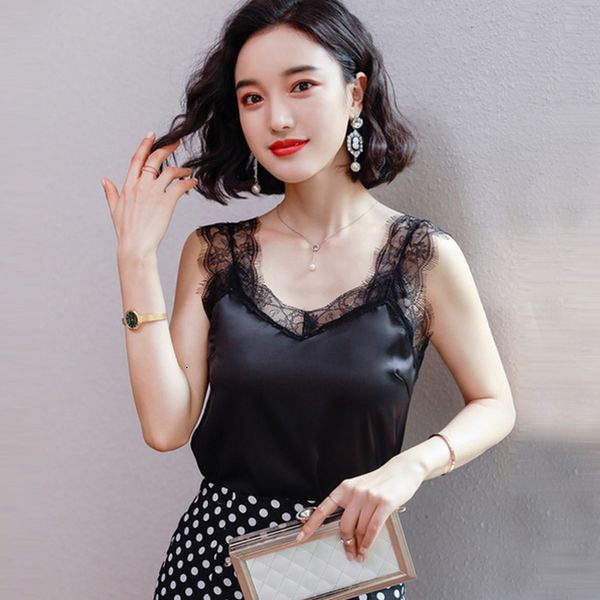 

lace tank 2020 women solid camis spaghetti strap summer camis shirts solid casual basic plus size, White