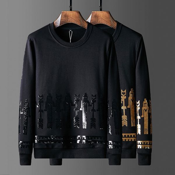 

bgocg lighteuropean мода новый случайный письмо золочение жемчуг вышивка шею пуловеры pulloverembroidered pulloverpullover длинным рукавом, Black