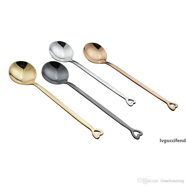 

304 stainless steel coffee spoon korean style heart shaped handle round spoon multifunction ice cream dessert tea spoon