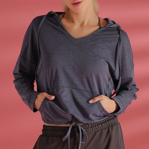 

7epok autumn new copper ammonia sports casual women's hooded solid color long sleeve loose coatsports running fitness suit for women, Black