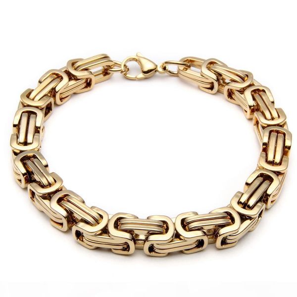 

316l stainless steel biker necklace bracelets set for mens motorcycle bike titanium steel gold heavy thick chains fashion jewelry, Silver