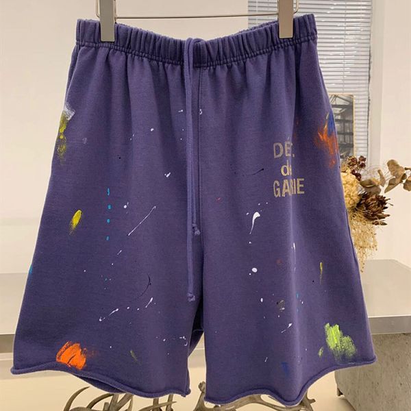 

streetwear manual splash ink gallery dept shorts loose casual graffiti gallery dept beach shorts breechcloth, White;black