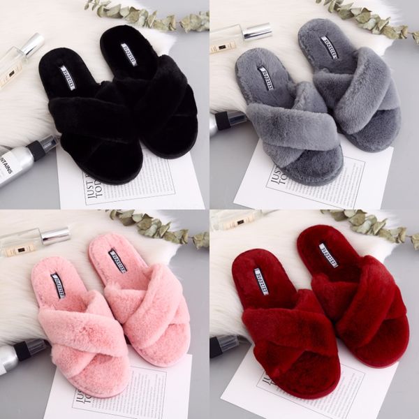 

new female summer high-heeled slippers rhinestone slides lady non-slip flip-flops outdoor sandals wedge shoes wome furry slides c01#121, Black