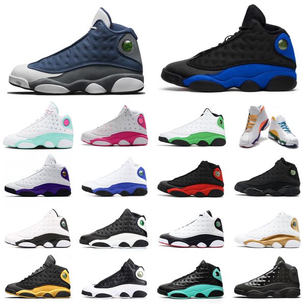 

13s men basketball shoes 13 jumpman flint hyper royal aurora green lucky green black cat cap and gown women mens trainers sports sneakers