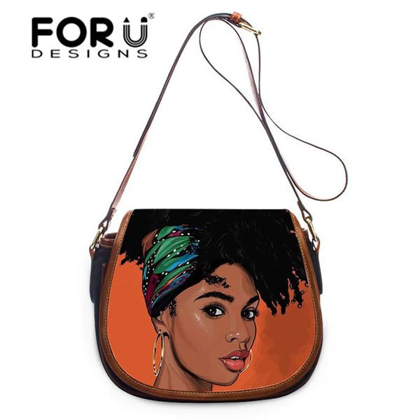 

forudesigns black african girl adjustable shoulder bagsÂ women cross body bag saddle bags ladies small square bag messenger