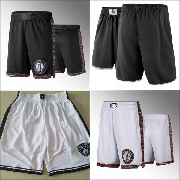 

brooklyn сети мужчины черный белый нба swingman баскетбол шорты, Black
