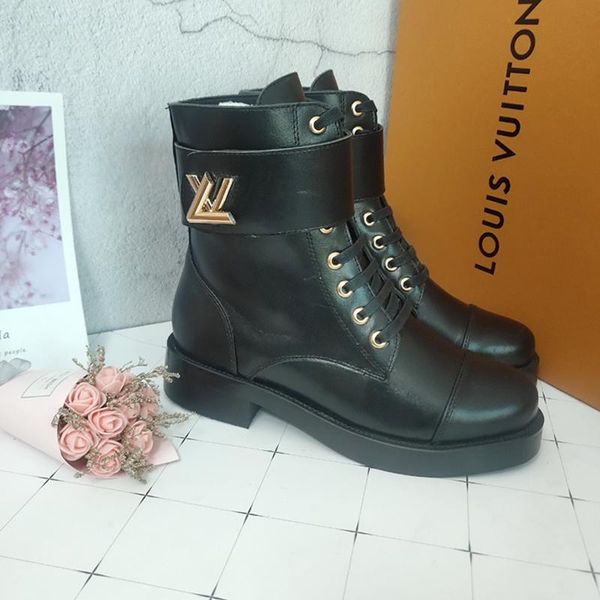 

2020 printed stripes short boots hook loop leather womens motorcycle boots,fashion personality wild womens martin boots size 35-42 00021, Black