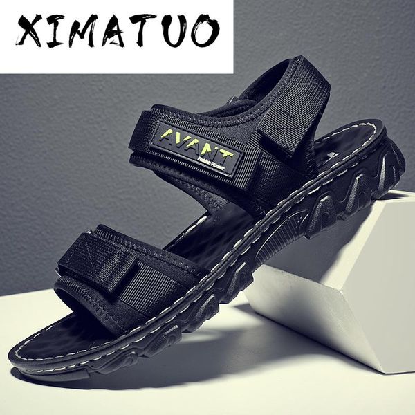 

men's summer new fashion soft sole dual-use beach shoes vietnam slipper men's roman shoes, Black