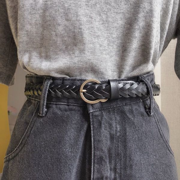 

2020 waistband new design trendy fashion braided belts for women all-match solid belt stylish corset belt female zk829, Black;brown