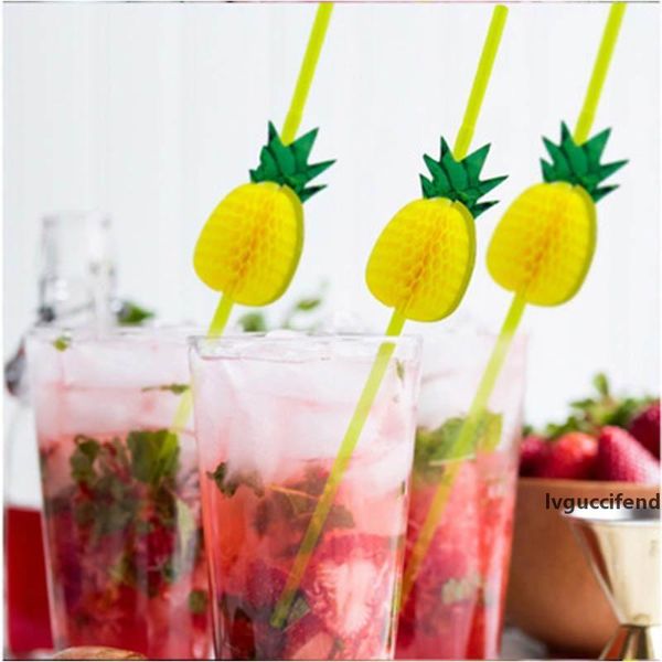 

disposable plastic color straw stereo 3d pineapple modeling honeycomb soft art straw fine drink party cocktail straw decoration 10 pcs 57