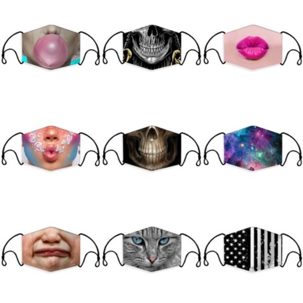

3d camouflage protective face masks adults dustproof anti-fouling proof dust-smog masks washable face breathable masks 5 colors#519