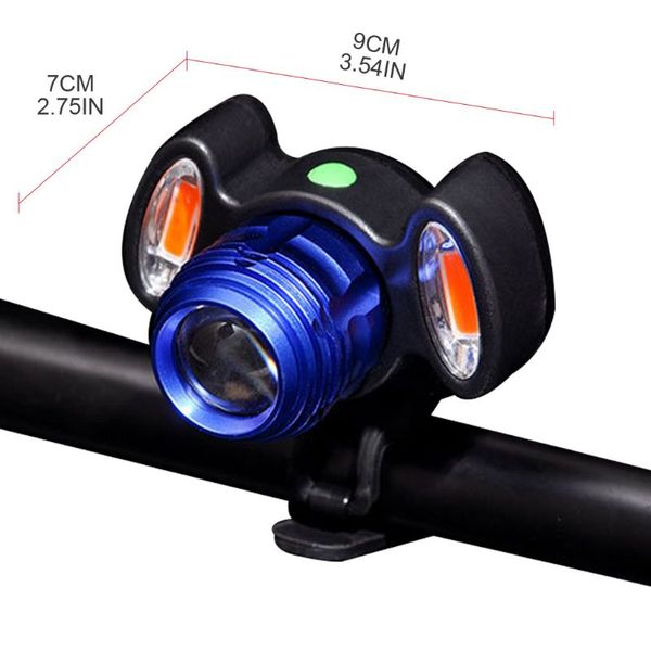 

super bright bicycle highlight usb rechargeable night riding led safety lamp f3mc