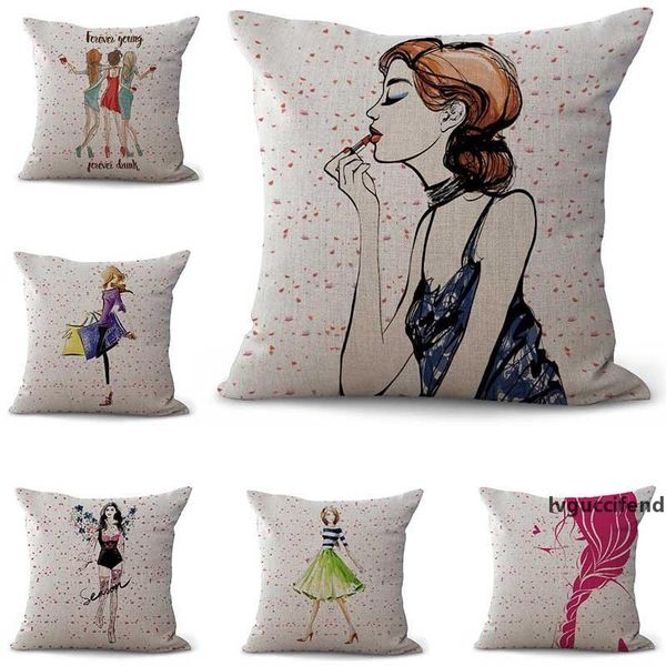

youth fashion girl pillowcase bohemian bed pillowcover cotton linen ethnic car pillow case bedroom sofa throw cushion drop ship