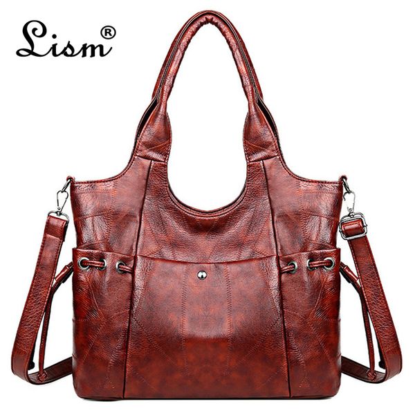 

vintage leather luxury handbags designer famous brand large capacity tote bags for women sac a main t200804