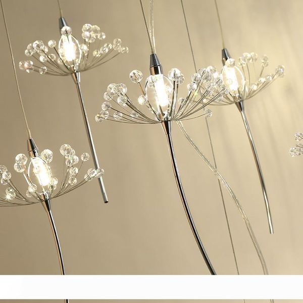 

europe crystal chandelier dandelion clothing shop restaurant livingroom g4 led lighting stairs droplight american flower lamp