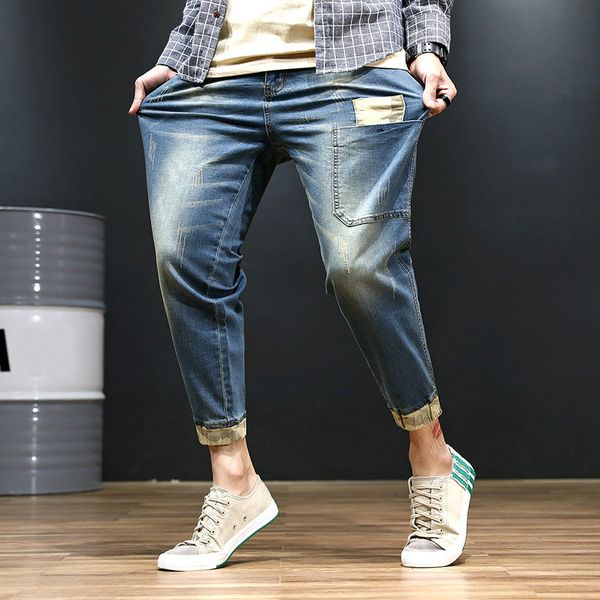 

джинсы мужские большие куски capris два, Blue
