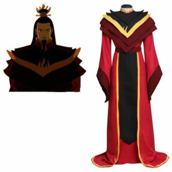 

avatar the last airbender fire lord ozai cosplay costume custom made, Black;red