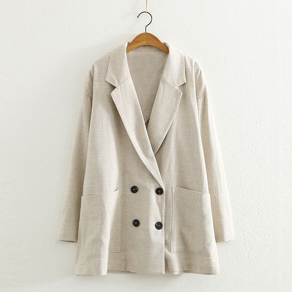 

f3561-yd-женщин 2019 весной и осенью новый простой художественный стиль двубортный костюм для пальто пальто женщин, White;black