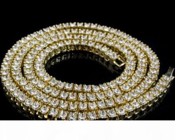 

hotyou 2017 pay4u оптово-mens 14k gold iced out 1 ряд теннис цепи hiphop ожерелье bling стимпанк ожерелье, Silver