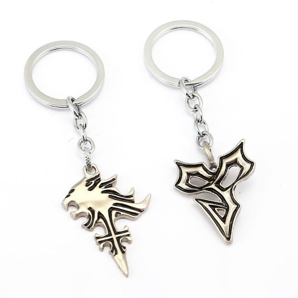 

final fantasy keychain car phone bag charm key chain cool men key ring holder chaveiro pendant jewelry souvenir ys12020, Silver