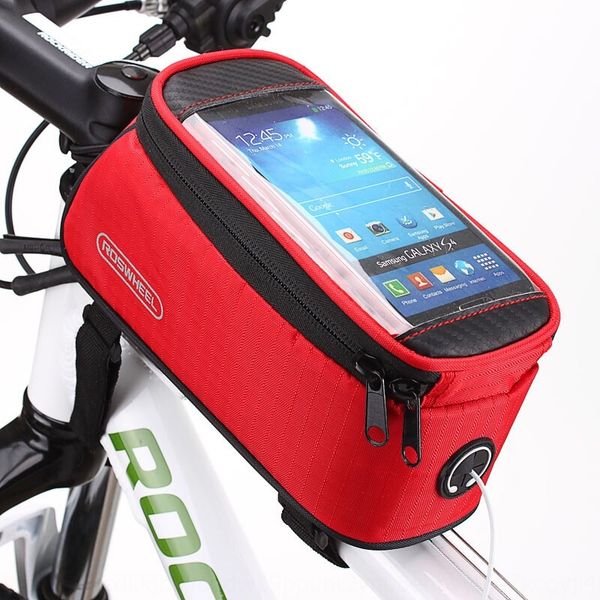 

roswheel mountain bike front beam polyester tube riding touch screen mobile bicycle mobile phone phone bag bag