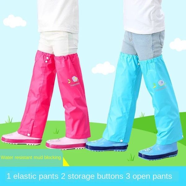 

olzx3 children's rain boots trousers cover waterproof anti-dirty boys' and girls' leg covers baby's foot covers waterpro, Red;brown