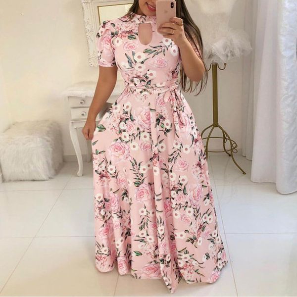 

s 5xl plus size long maxi dress women flower print up back zipper large swing bodycon dress summer bohemian dresses clothes, Black;gray
