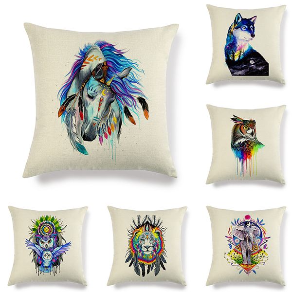 

лии живоное глав printed подђки еол кѬаоного бел 45x45cm подђка обложка дл