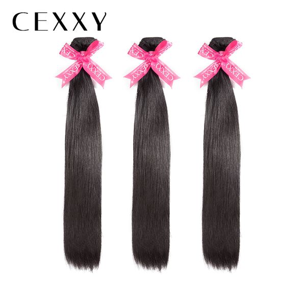 

[cexxy] onecut hair straight 8"-40 inch p brazilian virgin hair natural color 100% human virgin hair bundles 1/3/4 pcs bundles, Black;brown