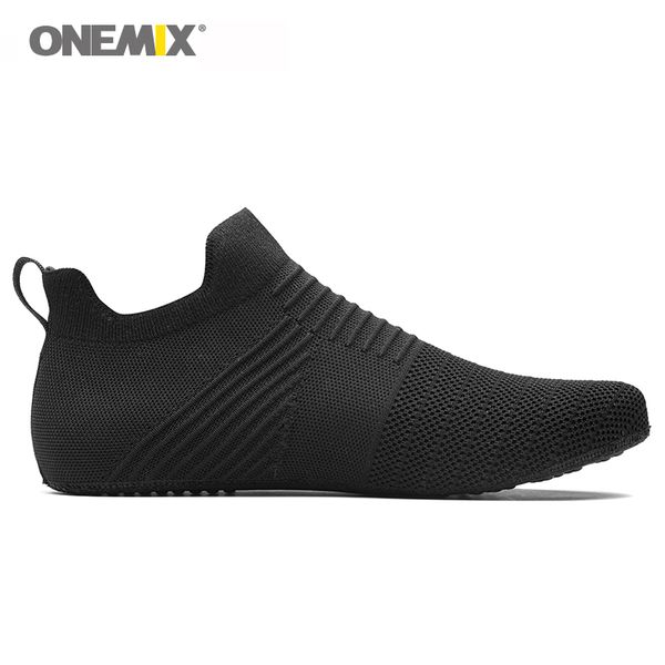 

onemix men indoor walking shoes black inner slippers high-elastic silk no glue environmentally couple sport fitness sneakers