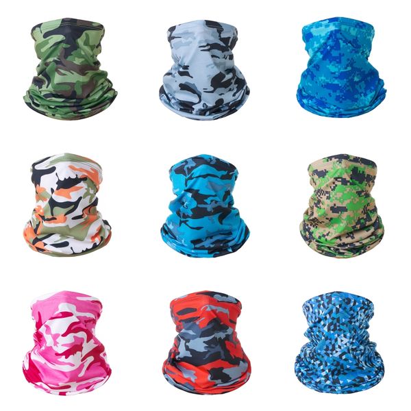 

camouflage balaclava bandana full face mask quick dry mask army war game hunting cycling sports helmet neck gaiter cp scarf#997, Black