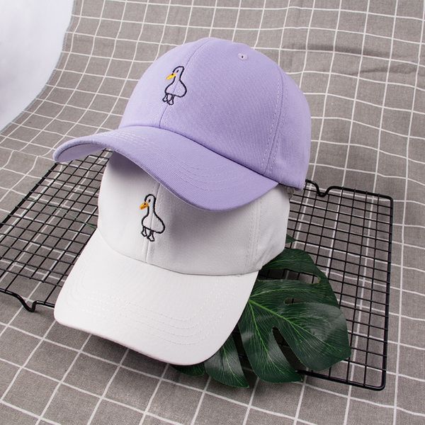 

1he9z embroidered children's summer tide shade all-match fashion casual cartoon baseball cap sun hat sun hat duck pattern soft baseball, Blue;gray