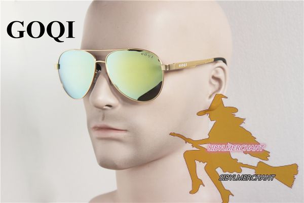 

sunglasses iconic goqi ,classical brand pilot 61mm polarized men sunglasses ,flat metal durable luxury full set packing gafas ch01, Blue