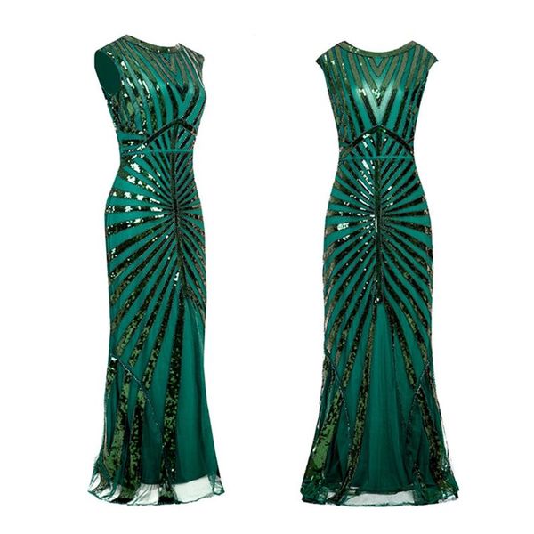 

party dresses women's 1920s gatsby sequins long dress o-neck beaded fringed club & night out sexy, White;black