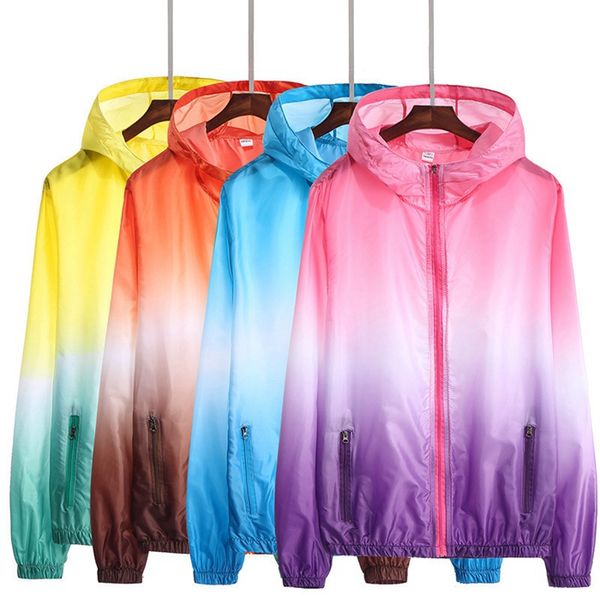 

gradient colors mens womens hoodies breathable sun-proof clothing quick-drying outerwear lightweight fishing wear clothes for man woman, Black;white