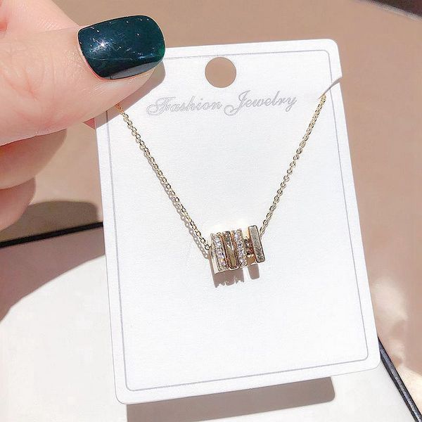 

high-end micro paved cubic zircon square charm necklace chain for women gold color zirconia jewelry, Silver